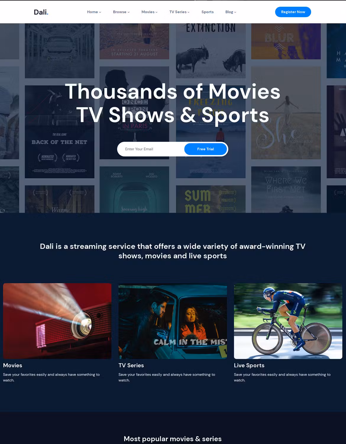 Dali - Movies & TV Shows WordPress Theme