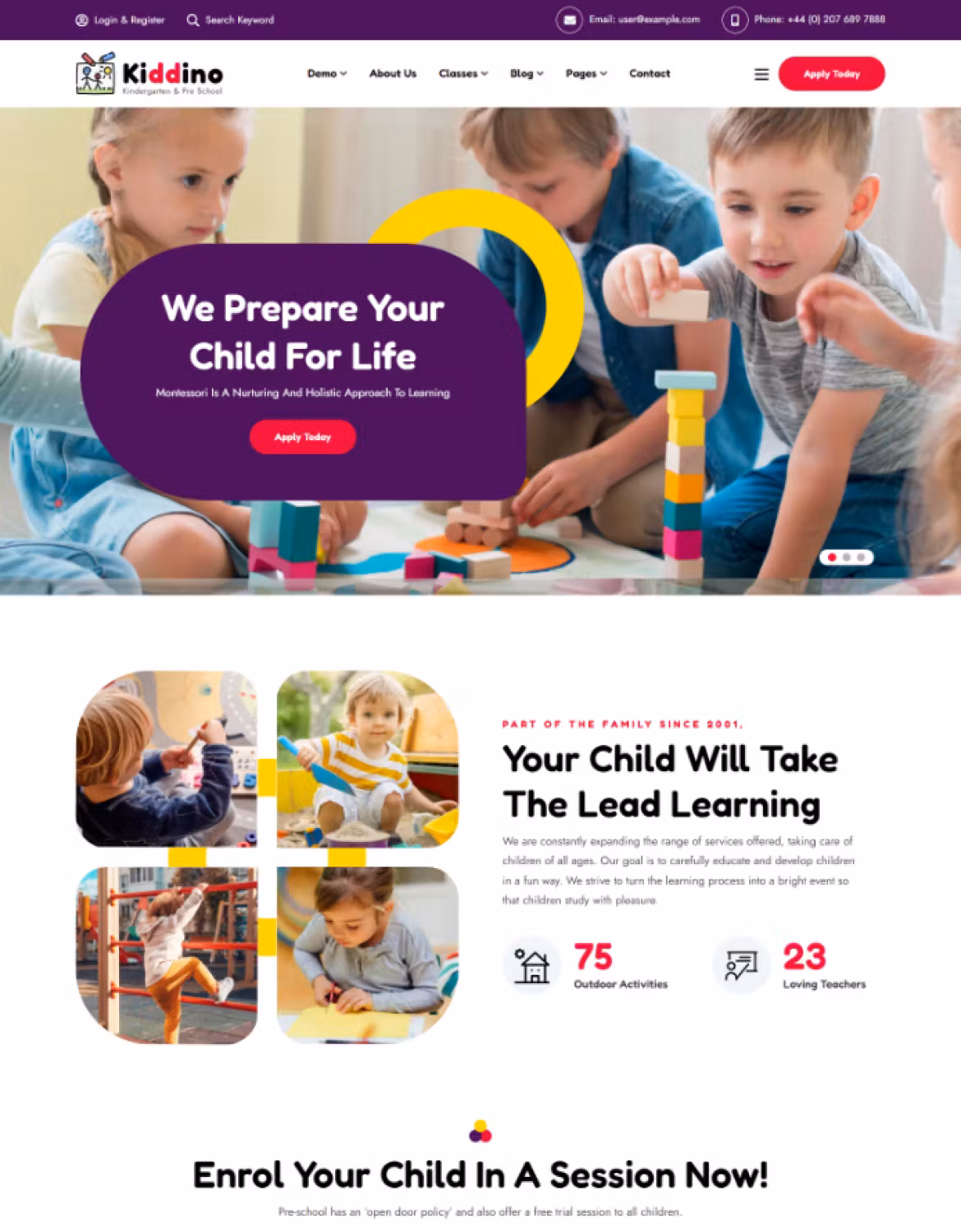 Kiddino - Kids & Kindergarten WordPress Theme