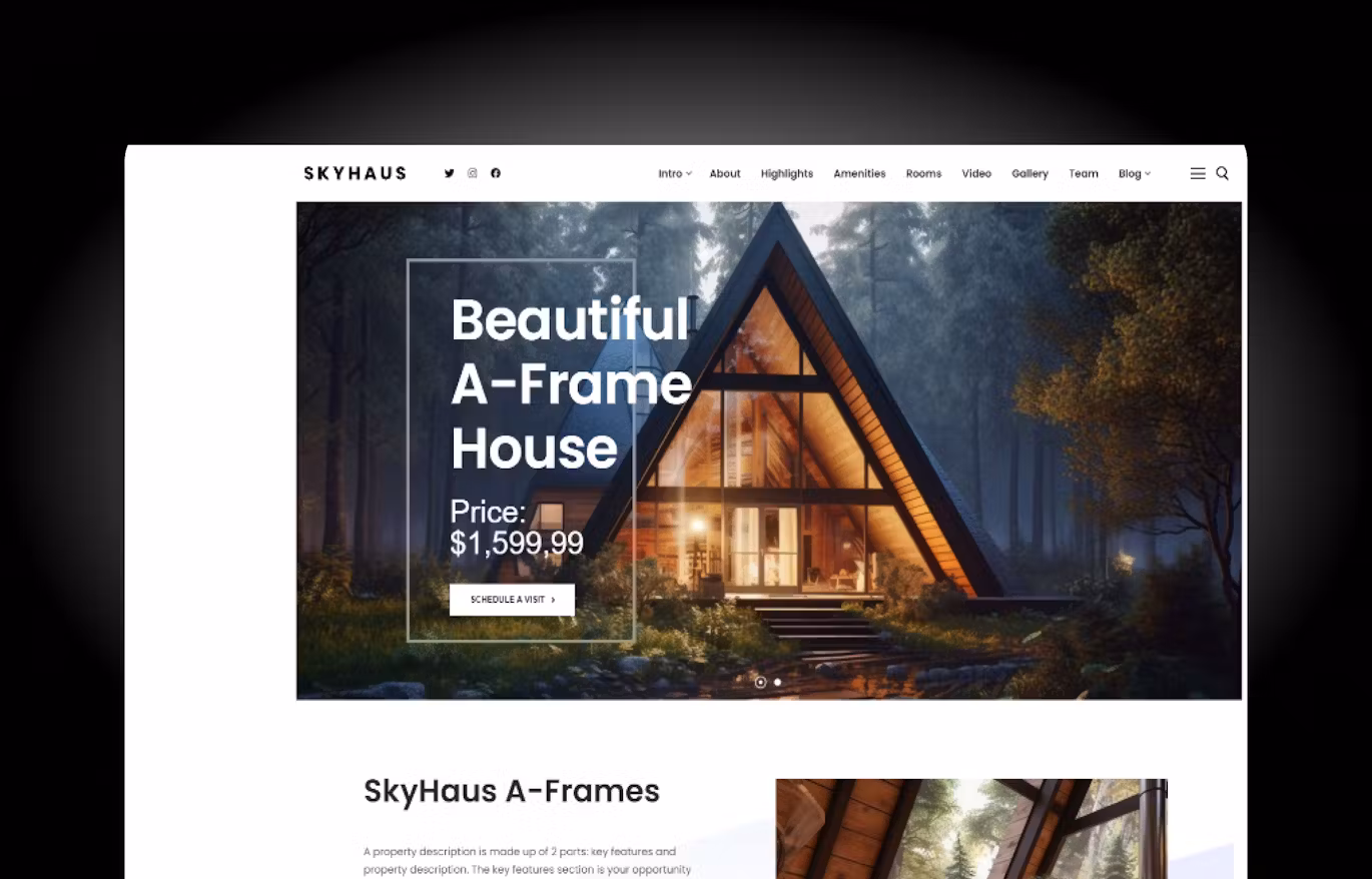 Skyhaus - Single Property One Page Theme