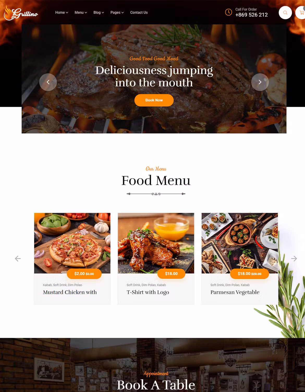 Grillino - Grill & Restaurant WordPress Theme