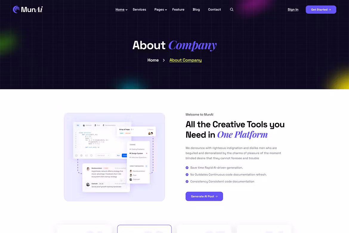 MunAi - AI Writer & Copywriting WordPress Theme