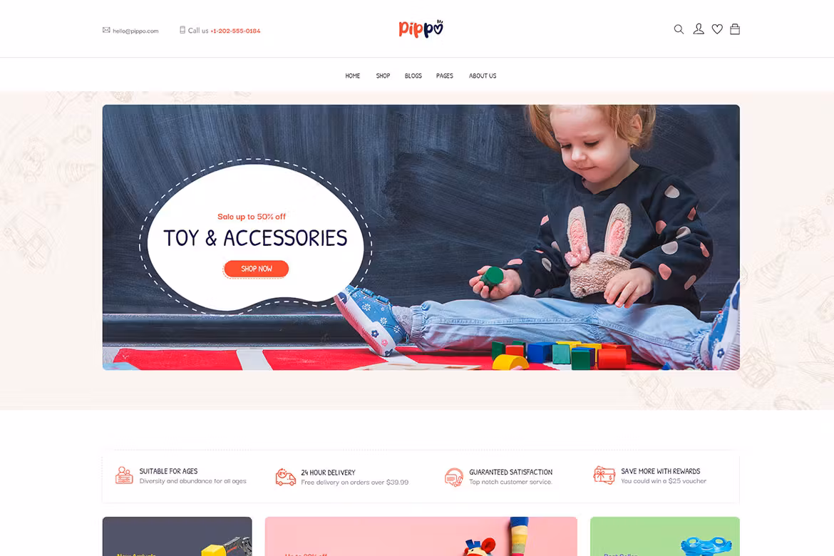 Pippo - Kids Toys Store WooCommerce WordPress Them