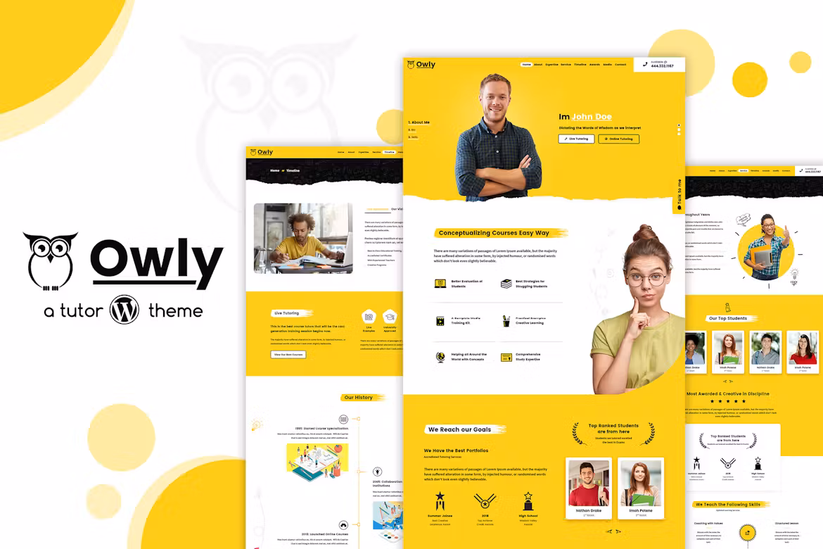 Owly - elearning Education, Tutor WordPress Theme
