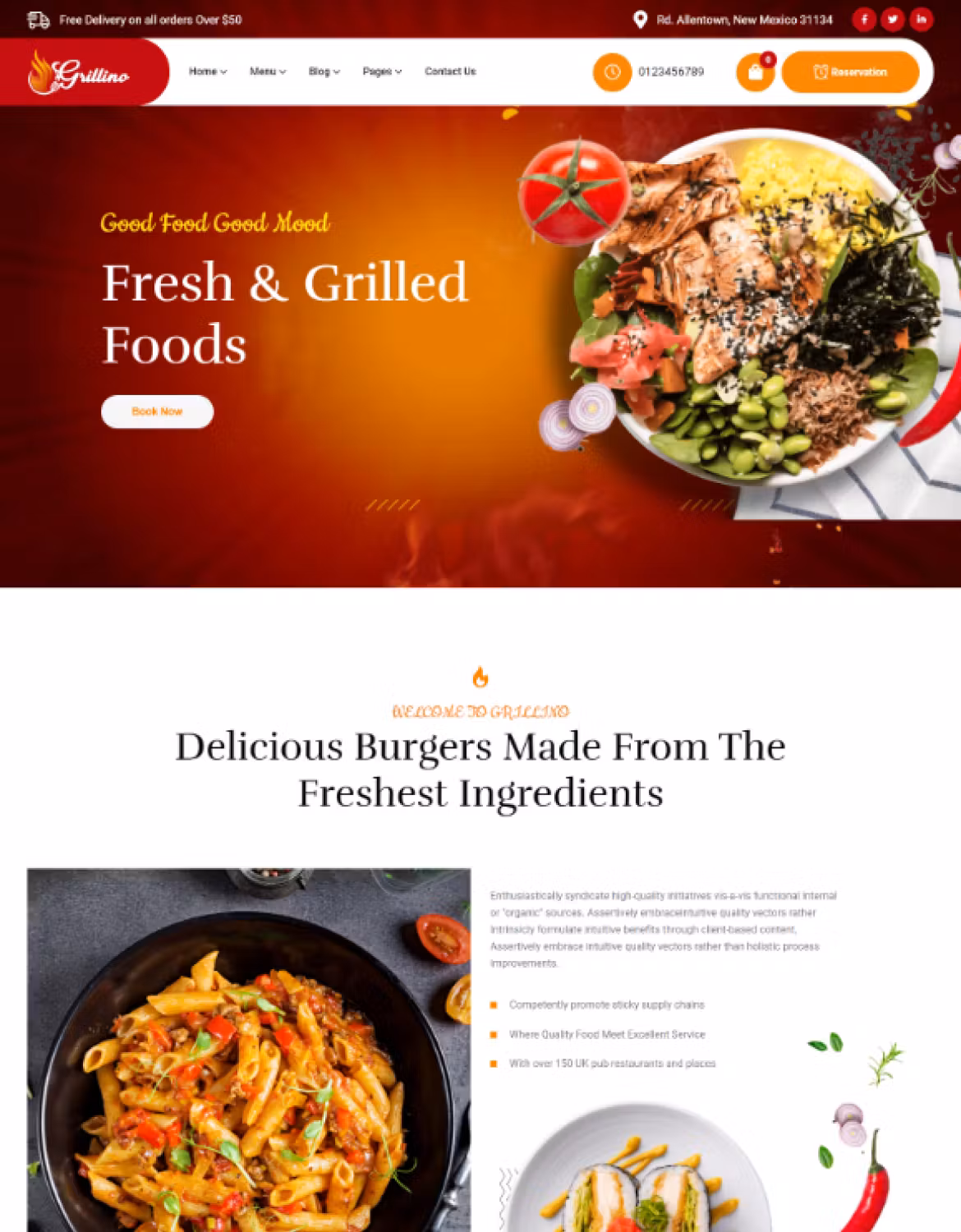 Grillino - Grill & Restaurant WordPress Theme