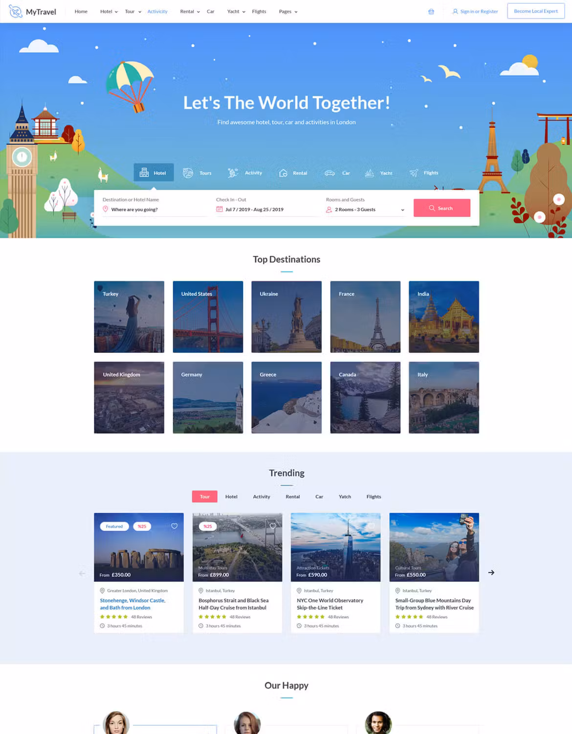 MyTravel - Tours & Hotel Bookings WooCommerce Them