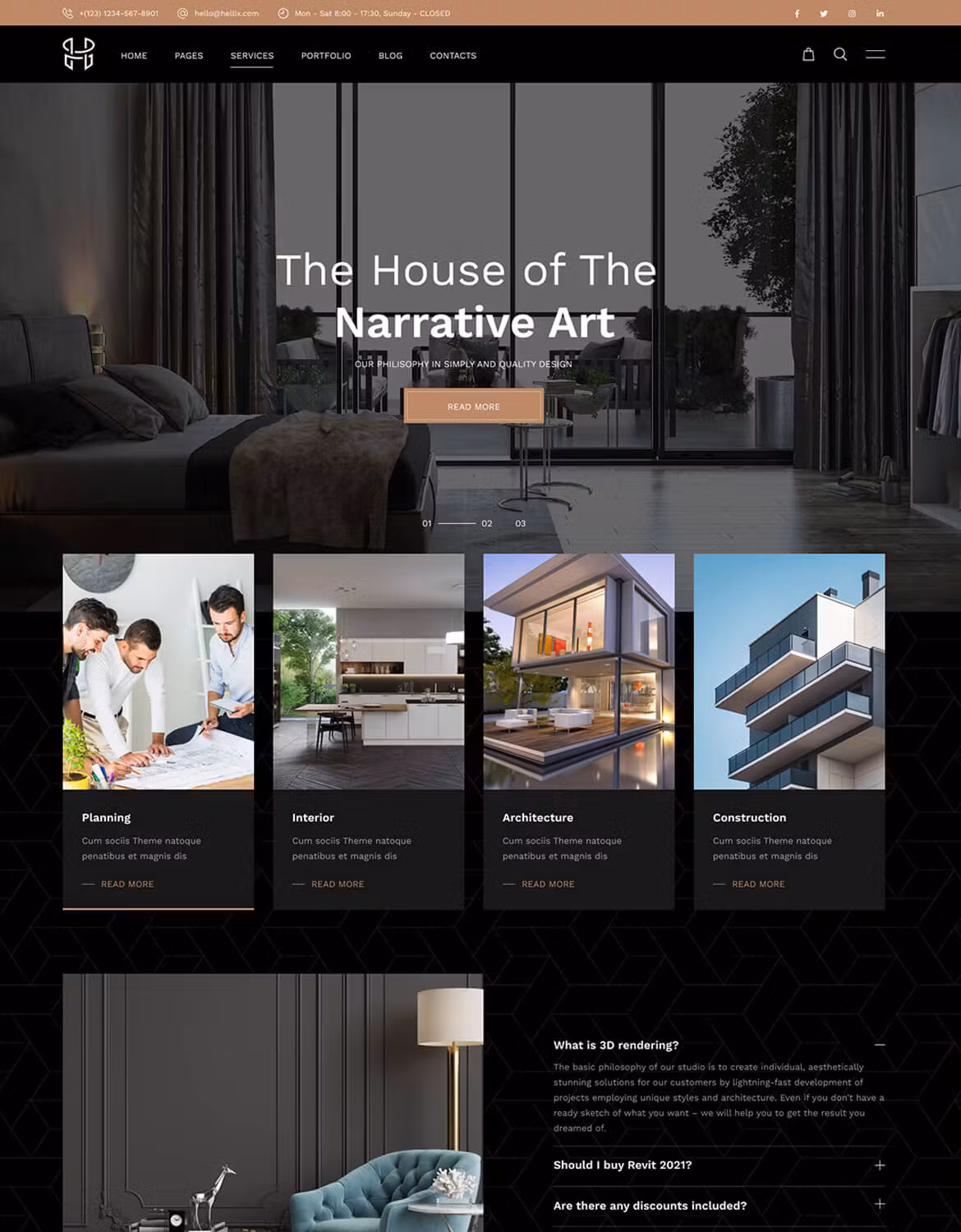 Hellix - Modern Architecture WordPress Theme