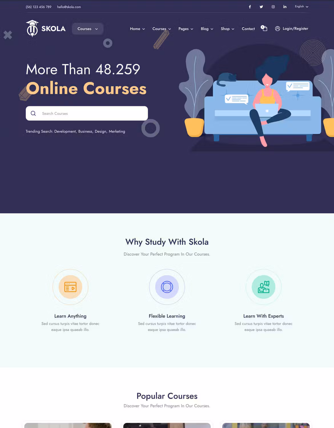 Skola - LMS Online Courses WordPress Theme
