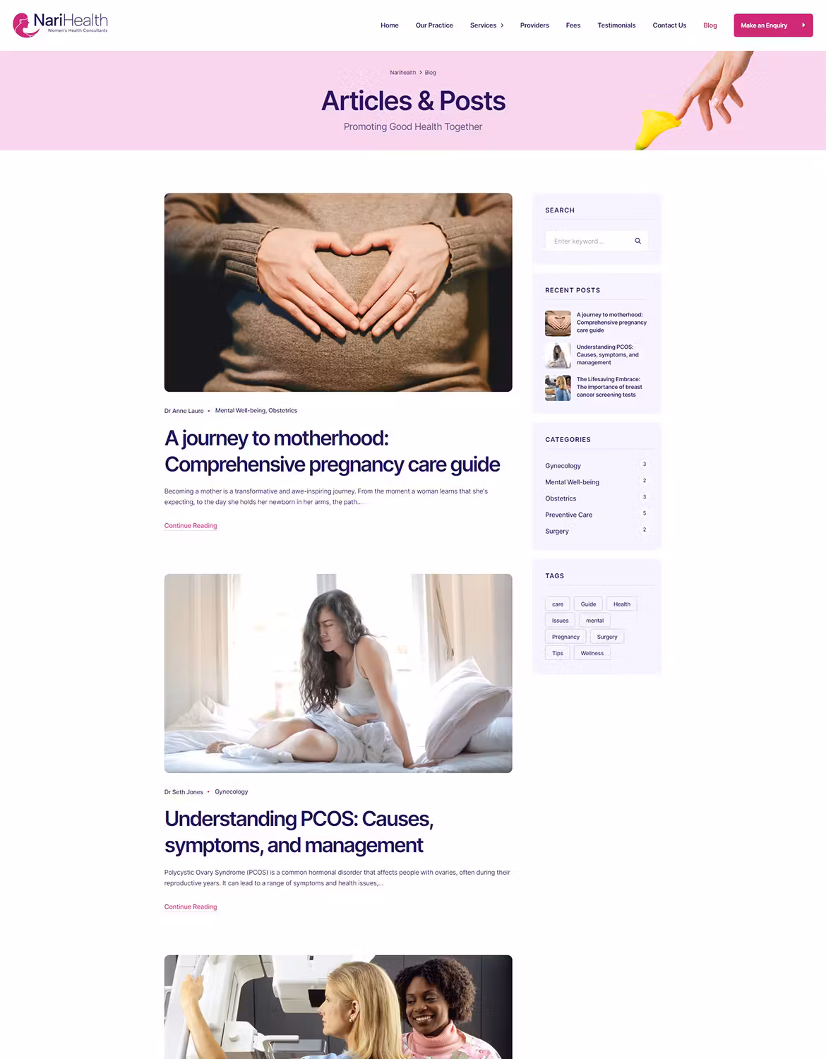 NariHealth - Women's Health Consultant WordPress