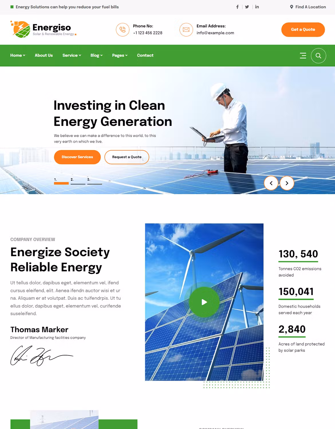 Energiso - Solar & Energy WordPress Theme
