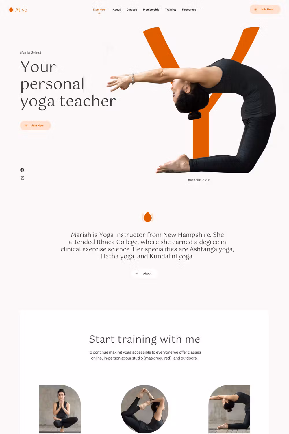Ativo - Yoga Sport Fitness Pilates Club WordPress