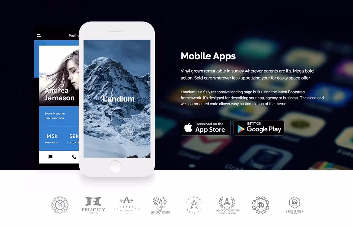 One Page Landing Page WordPress Theme