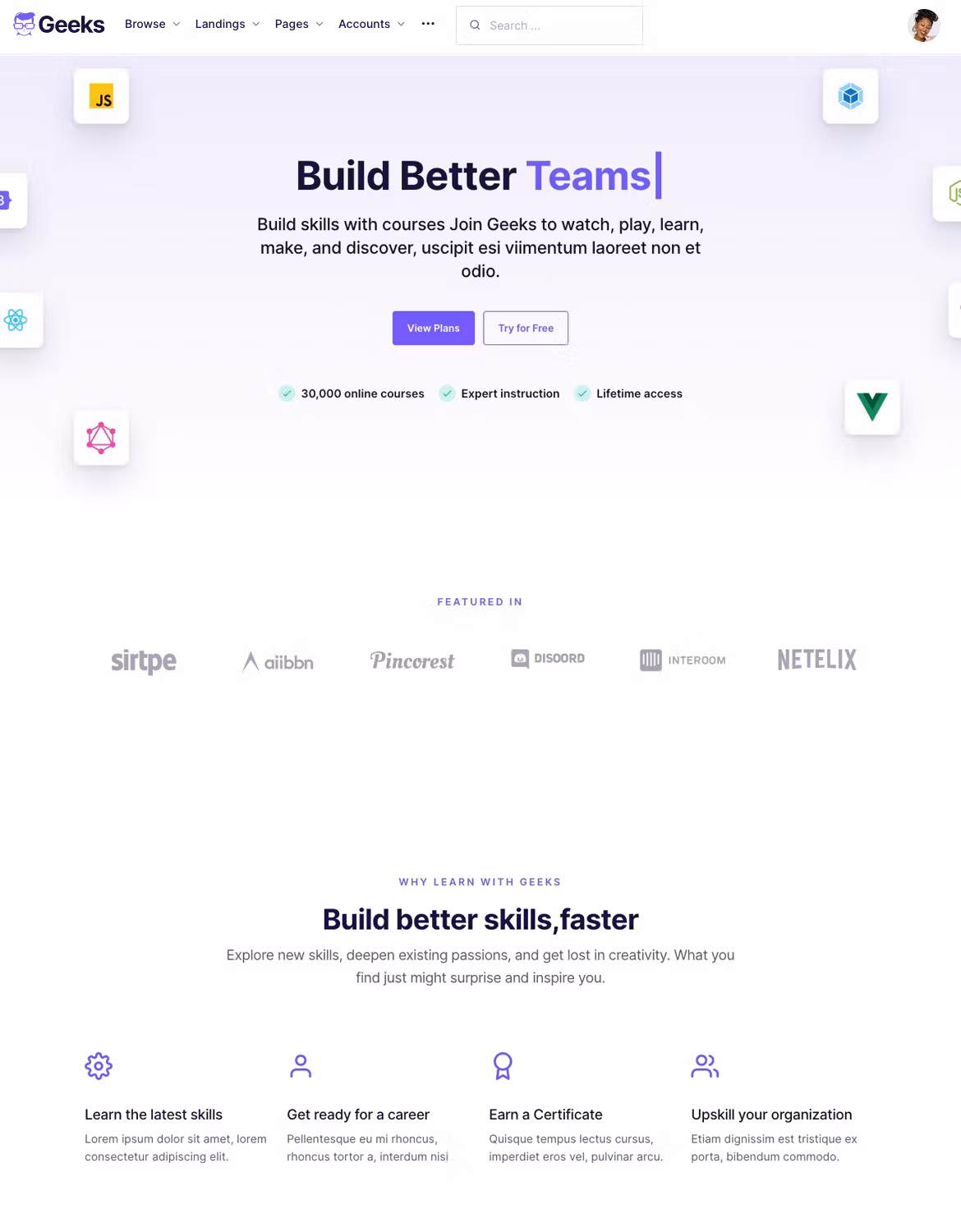 Geeks - Online Learning Marketplace WordPress Them