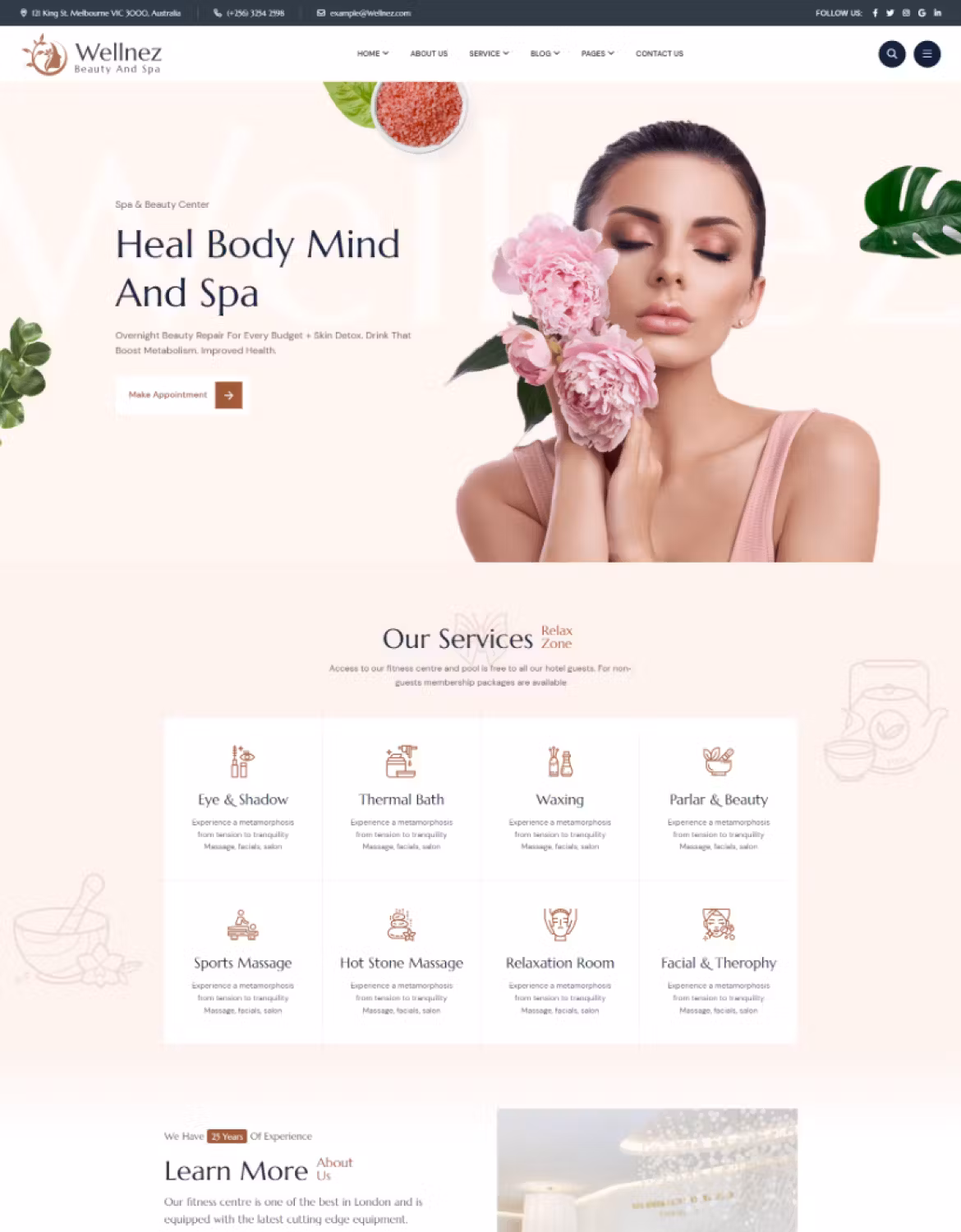 Wellnez – Beauty Spa Wellness WordPress Theme