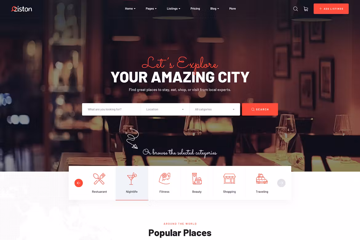 Ziston - Directory Listing WordPress Theme