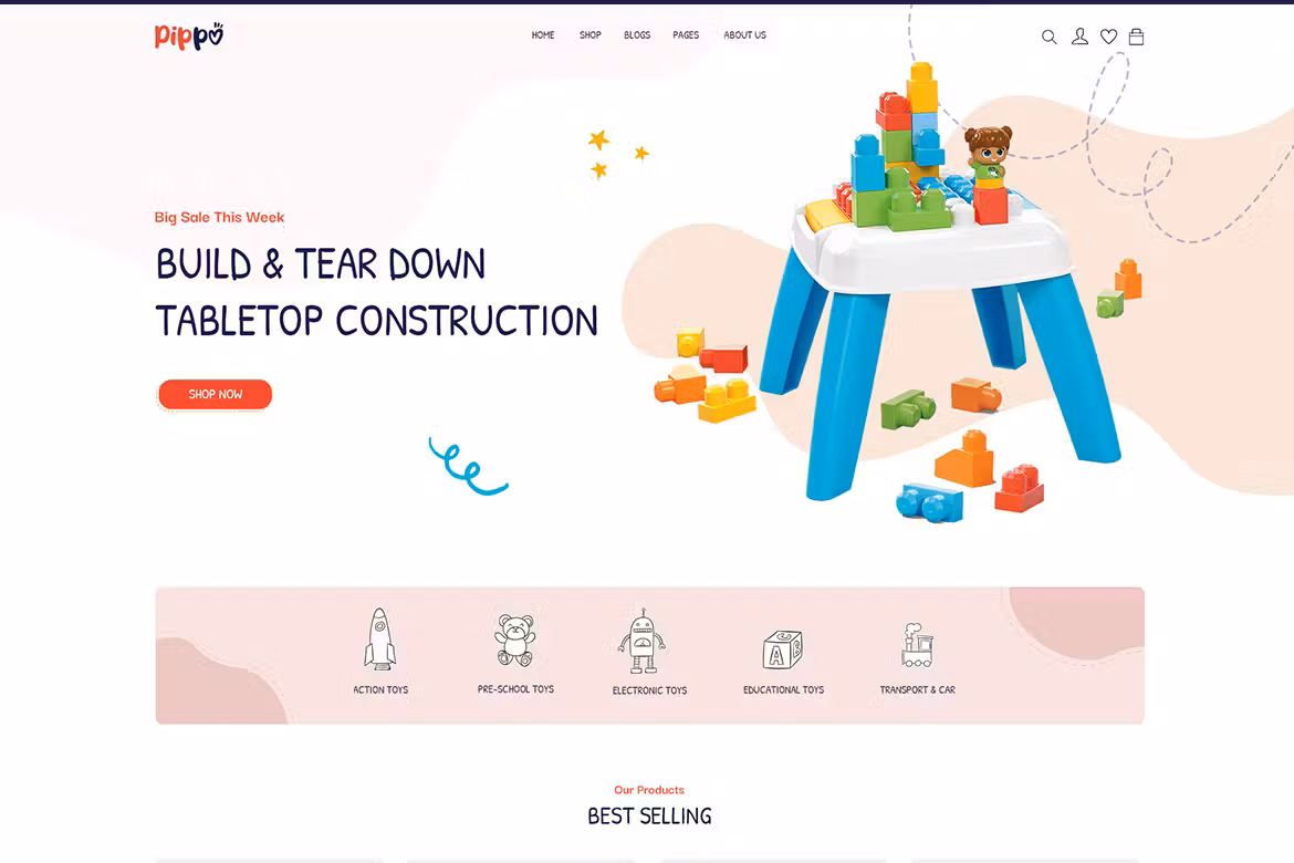 Pippo - Kids Toys Store WooCommerce WordPress Them
