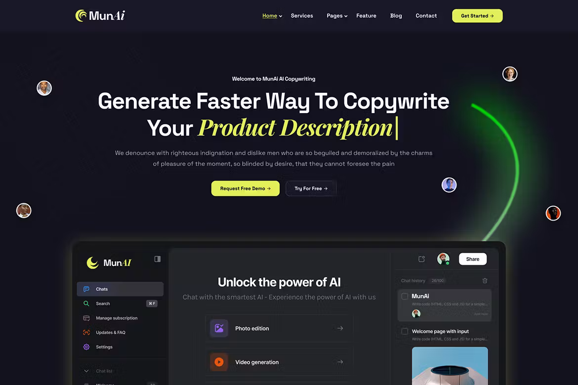 MunAi - AI Writer & Copywriting WordPress Theme