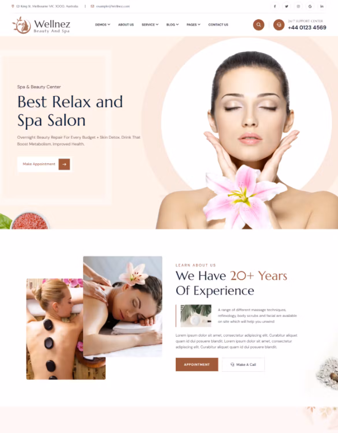 Wellnez – Beauty Spa Wellness WordPress Theme