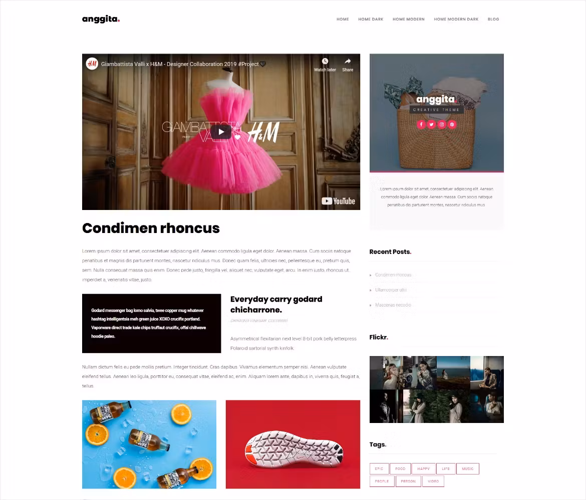 Anggita - One Page Portfolio Theme