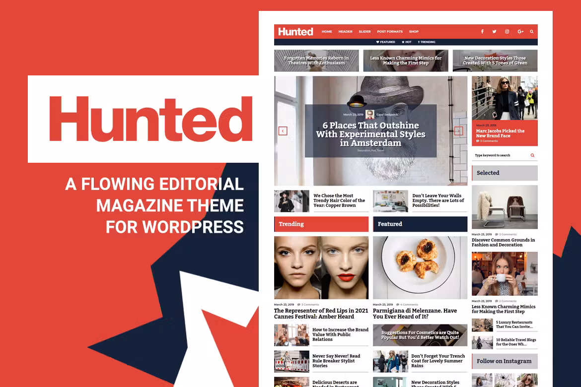 Hunted - Editorial Magazine Blog Theme