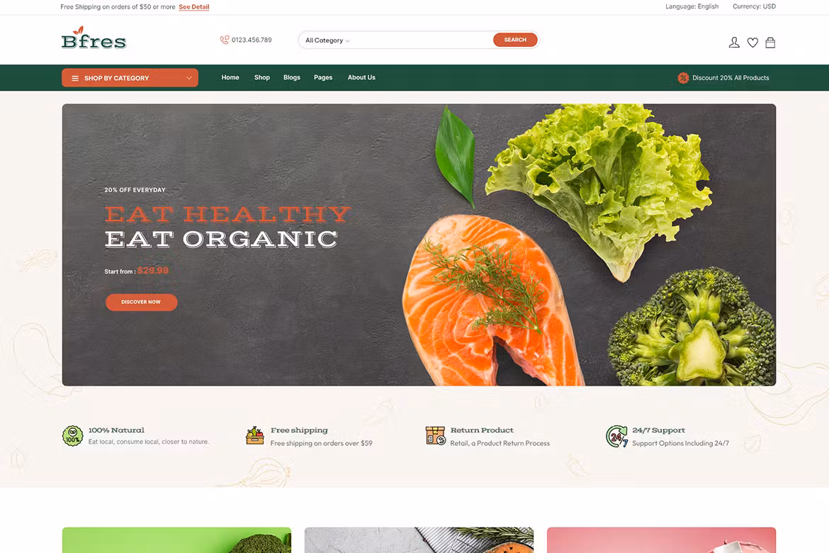 Bfres - Organic Food WooCommerce Theme