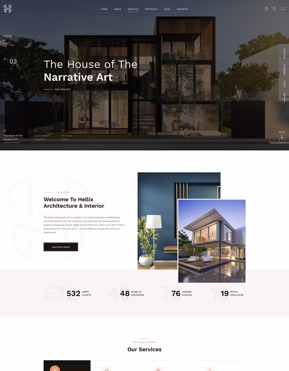 Hellix - Modern Architecture WordPress Theme