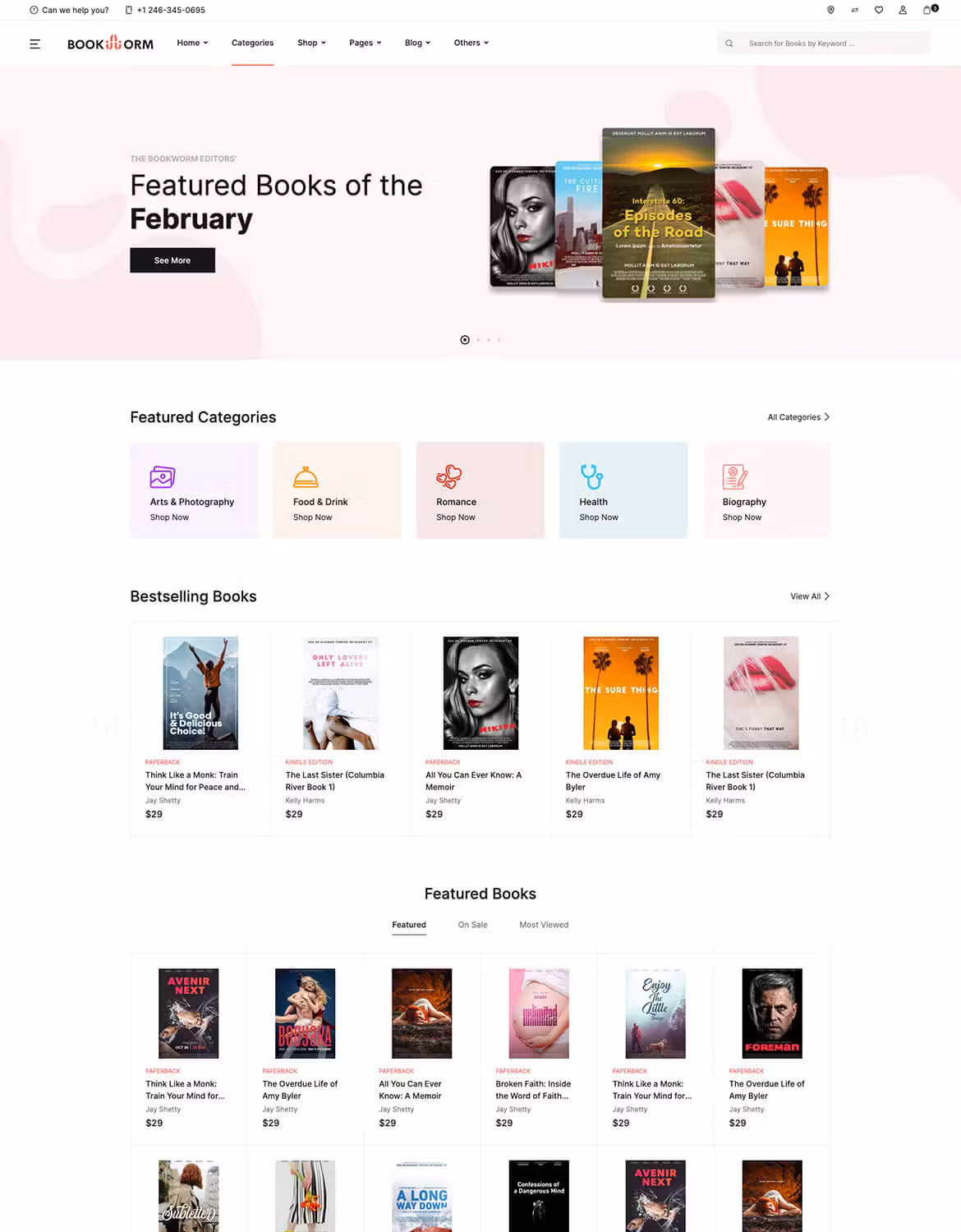 Bookworm - Bookstore & Bookshop WooCommerce Theme