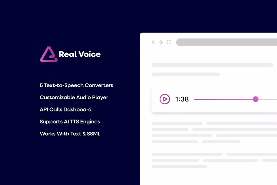 Real Voice - AI Text to Speech for WordPress