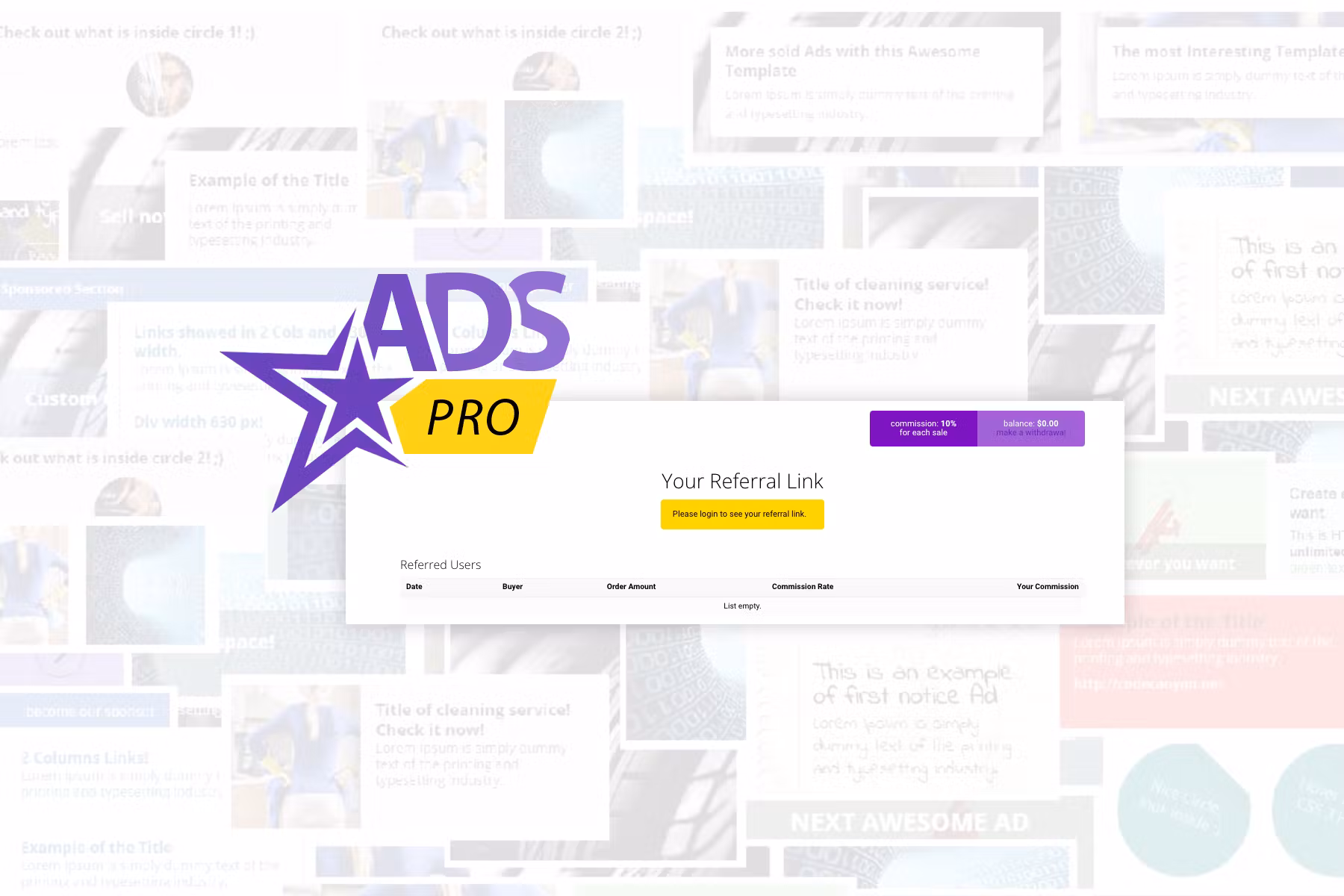 WordPress Affiliate Program - Ads Pro AP add-on